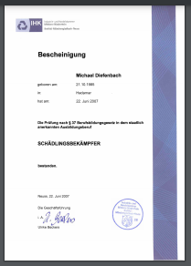 Schädlingsbekämpfer M. Diefenbach